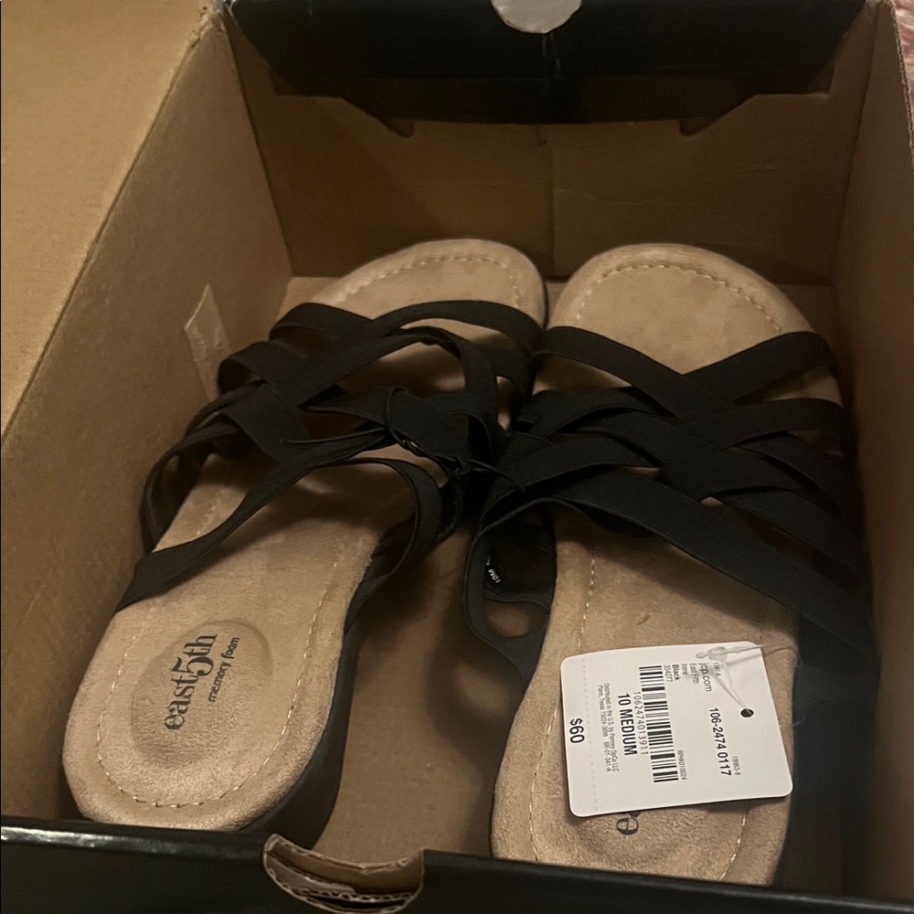 Earth Origins Black Strappy Sandals